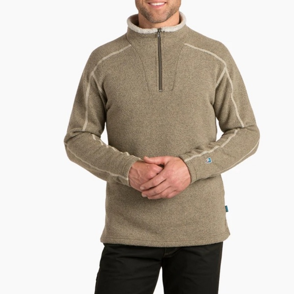Kuhl Alfpaca Fleece Europa Sherpa Collar Jacket Oatmeal size Medium Lightweight